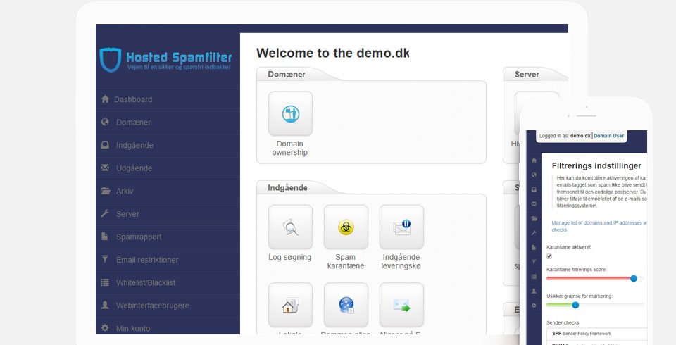 Hosted Spamfilter screenshot