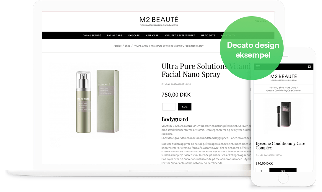Decato designpartner eksempel - M2 Beauté