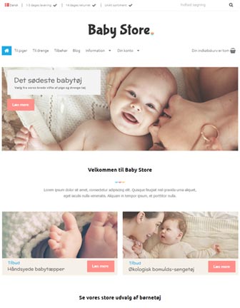 Baby Store - Scannet webshop designskabelon