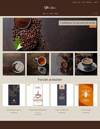 Coffee - Scannet webshop designskabelon