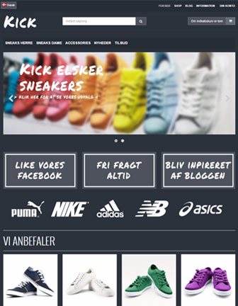 Kick - Scannet webshop designskabelon